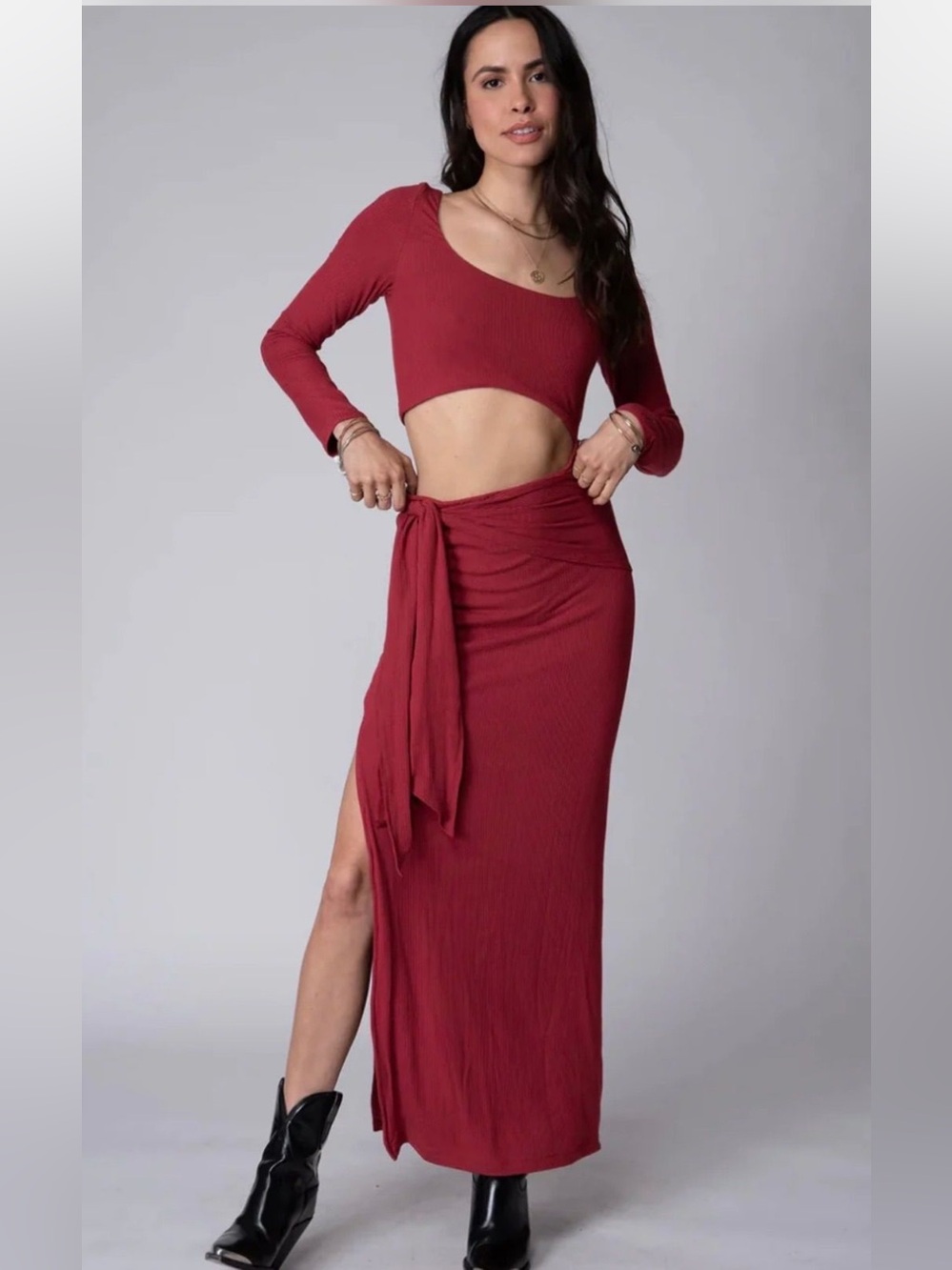 NWT Stillwater Ventanas Wide Rib Cutout Maxi Dress / Medium